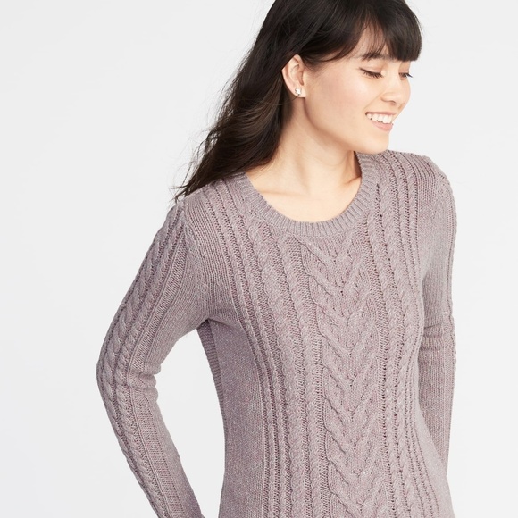 Old Navy CABLE-KNIT CREW-NECK SWEATER FOR WOMEN - Picture 2 of 3